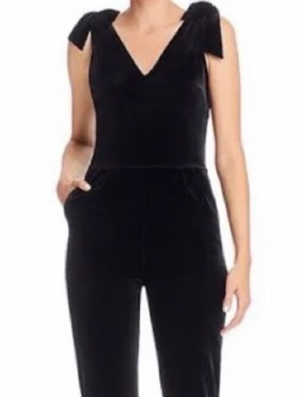 Aqua Black Velvet Jumpsuit Romper
